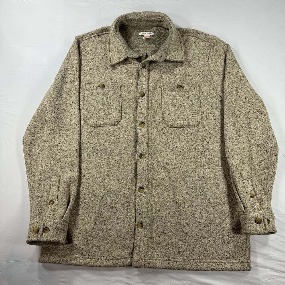 Carbon2Cobalt Men's Long Sleeve Button-Up Sweater Fleece Shirt Jacket Size L